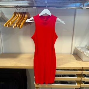 NWT SKIMS COTTON RIB TANK DRESS in Ruby